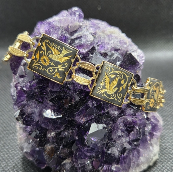 Damascene Jewelry - Damascene Bracelet Bird Motif IA Midas of Toledo